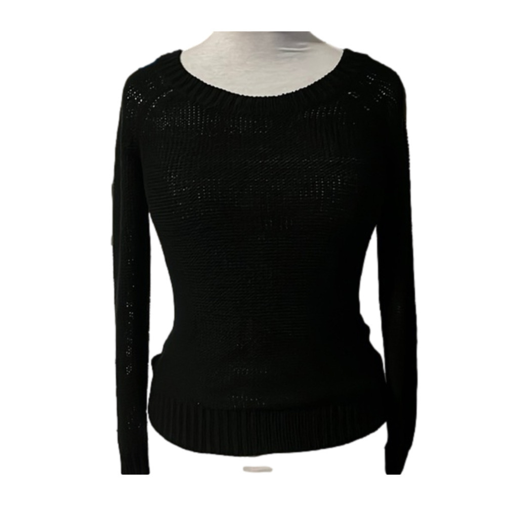 Forever 21 Open Stitch Black Knit Sweater. Size Small